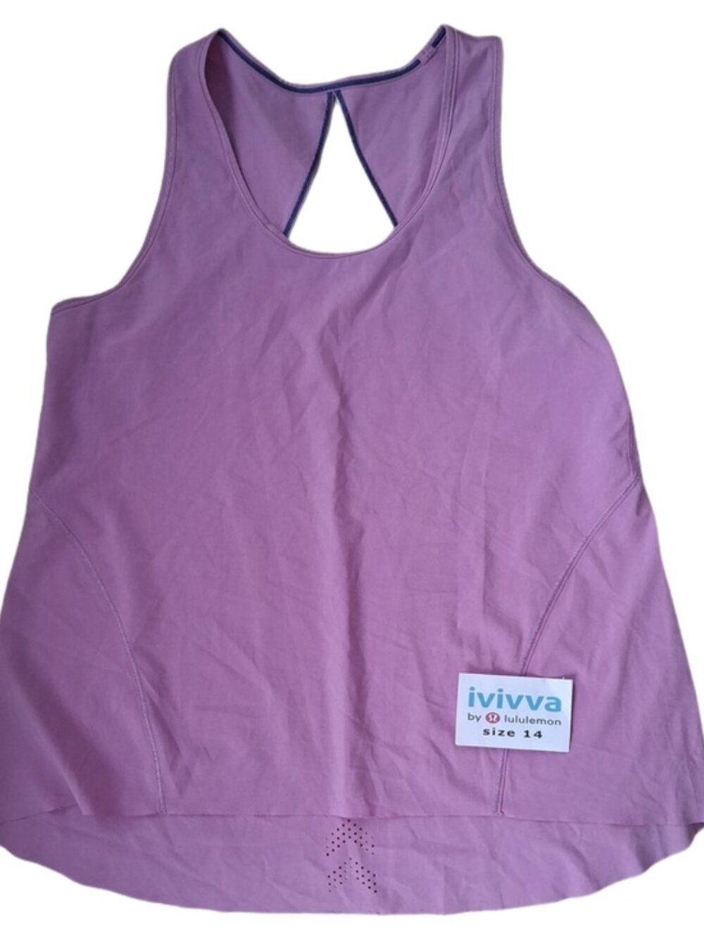 Ivivva by Lululemon🍋 Purple Tank Top with beautiful laser cut back size 14